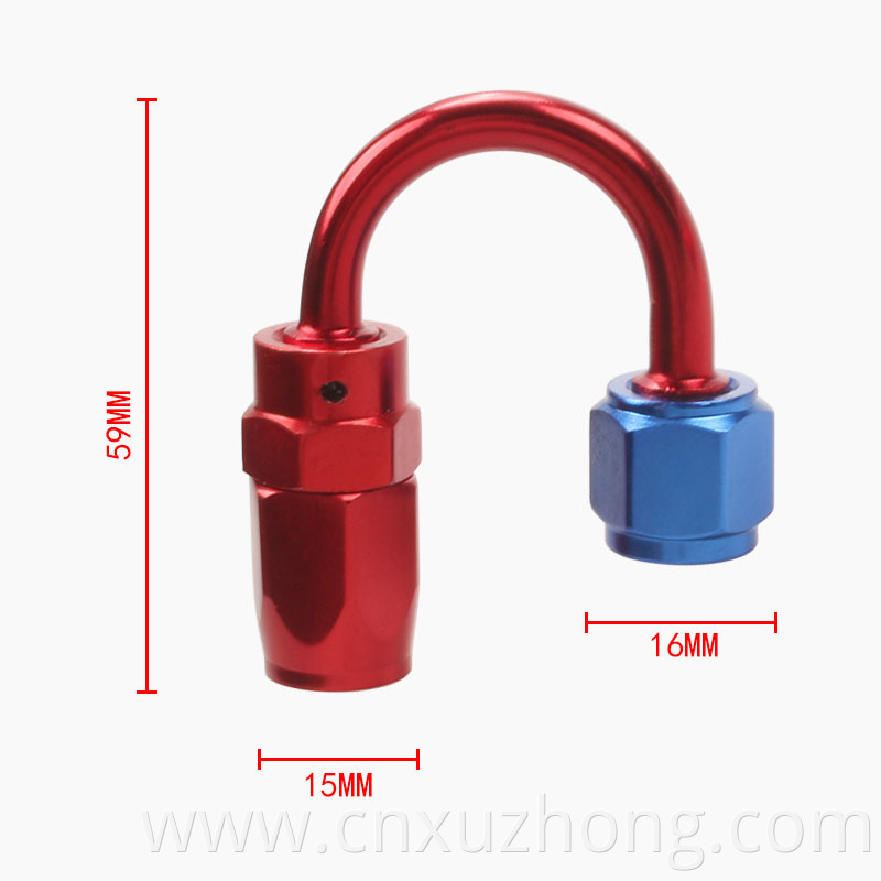 Degree Aluminum Alloy Oil Cooler Swivel Oil Fuel Gas Line Hose Pipe Adapter End AN Fitting (AN4-0A)